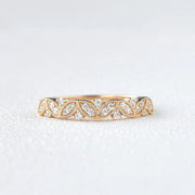 0.39CTW Round Brilliant Cut Moissanite Bridal Stack Wedding Band Mapple Gems